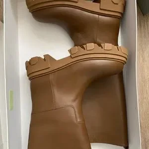 GIABORGHINI Shoes Perni Chocolate Leather Combat Boots